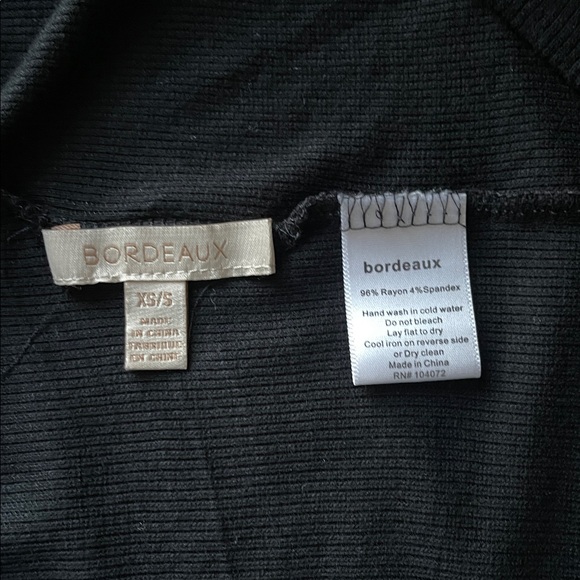 Bordeaux Black Open Front Cocoon Drape Soft Long Sleeve Cardigan Size XS/S EUC - Picture 6 of 6